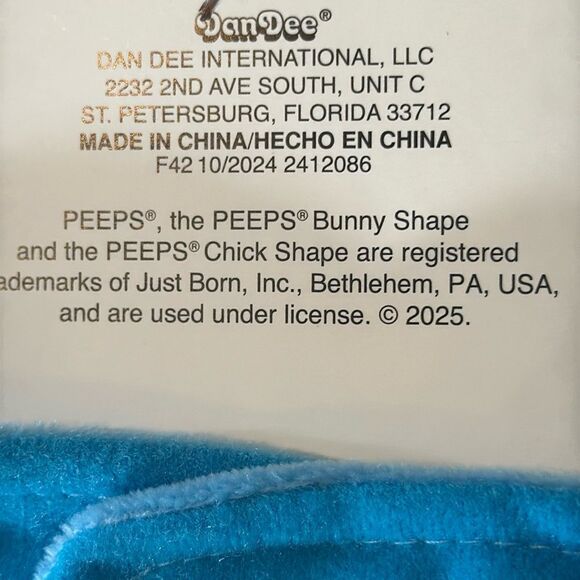 Blue Peeps Easter Infant Baby 3 Piece Set - Hat Bib & Bunny Booties NEW - Picture 6 of 6